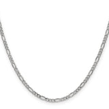 14K White Gold 10 inch 2.5mm Semi-Solid Figaro with Lobster Clasp Chain BC119