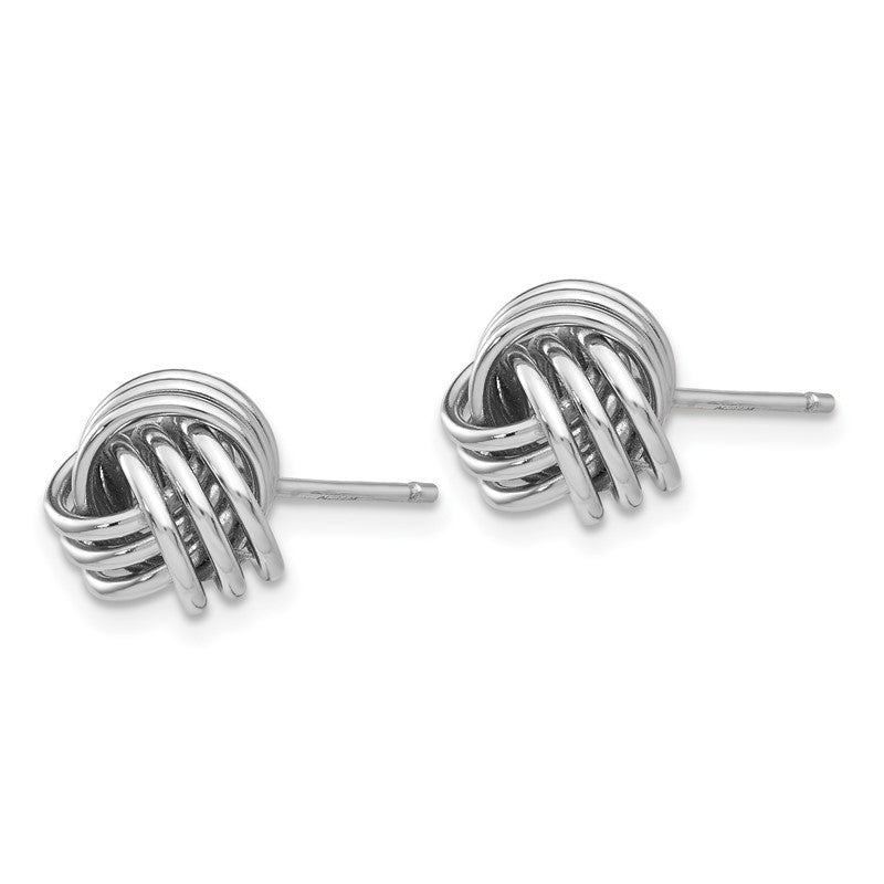 14k White Gold 8mm Polished Love Knot Post Earrings TH495