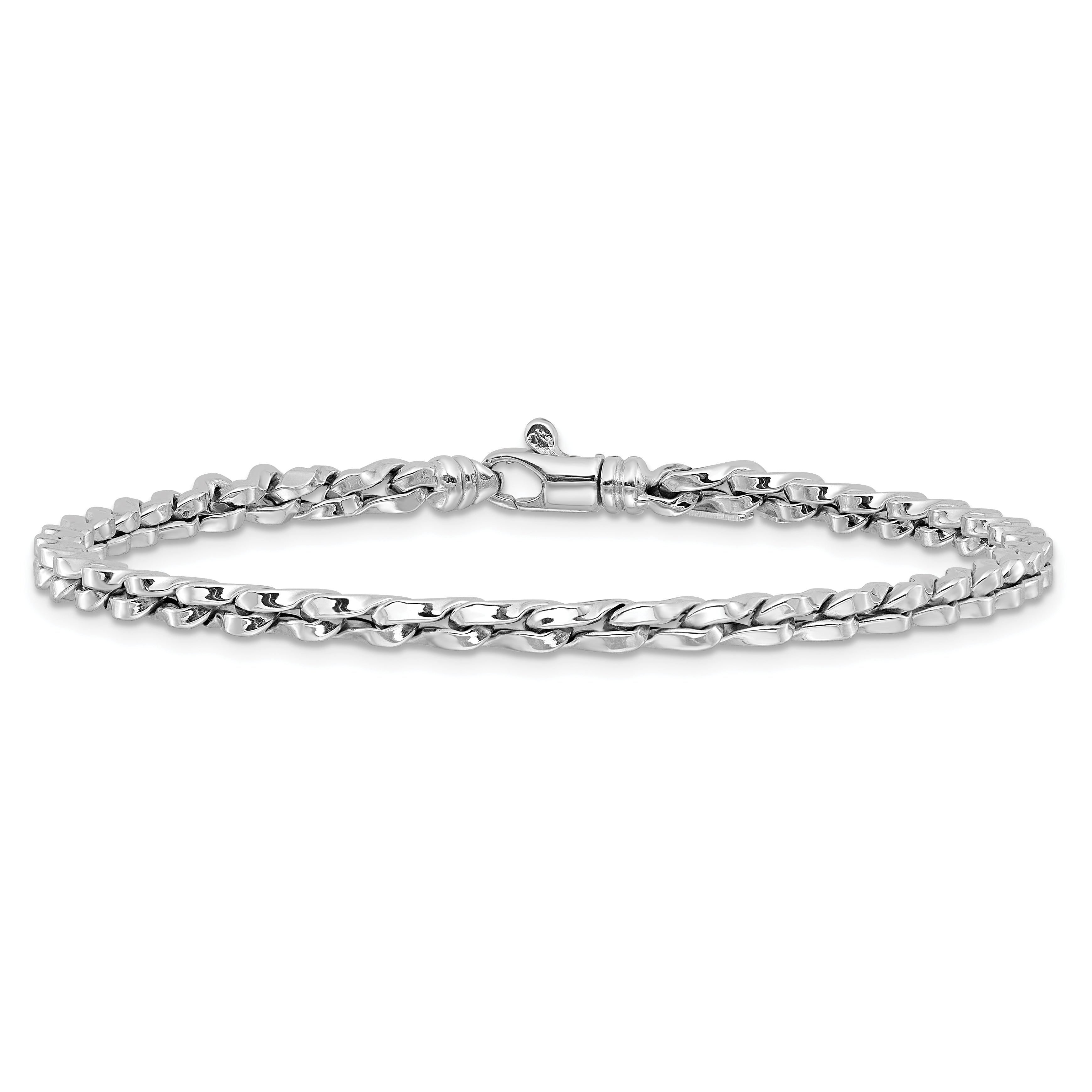 14K White Gold Polished 5mm Fancy Link 7.5 inch Bracelet SF2567