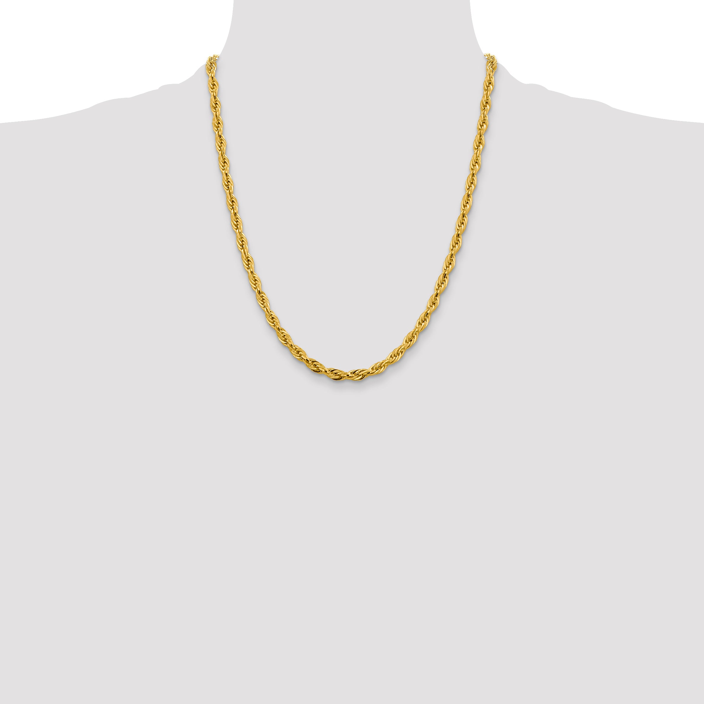 14K 26 inch 4.75mm Semi Solid Rope with Lobster Clasp Chain BC169