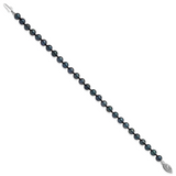 14k White Gold 5-6mm Black Round Akoya Saltwater Cultured Pearl 16 inch Necklace PLB50