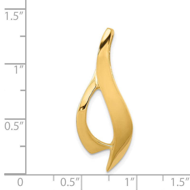 14k Polished Slide Fits up to 6mm Regular/Fancy/Reversible Omega SL276