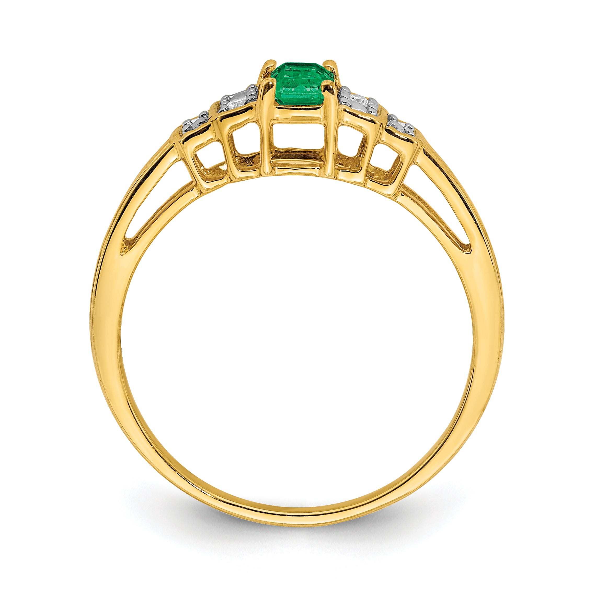 14k Emerald and Diamond Ring RM5777