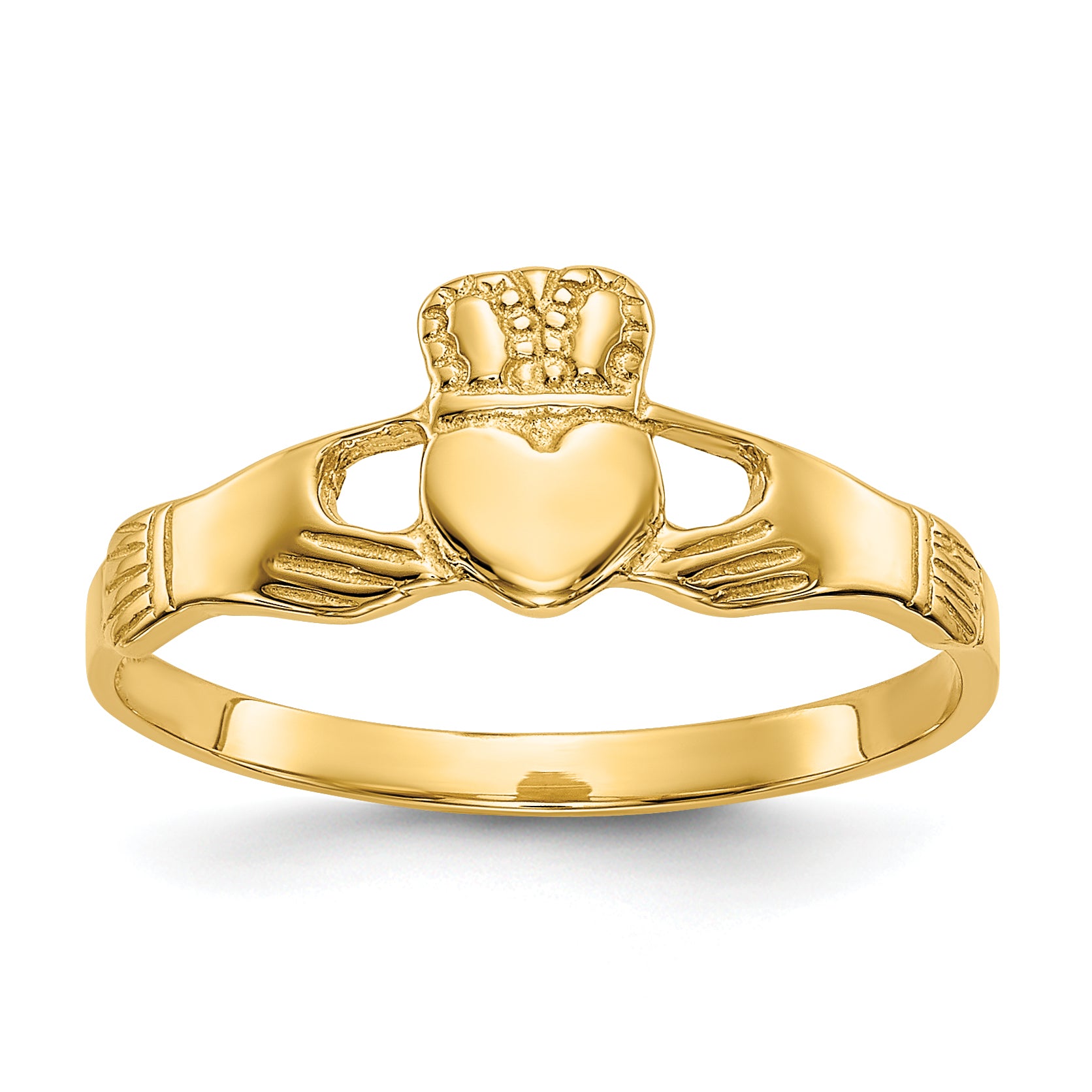 14k Ladies Polished Claddagh Ring D1862