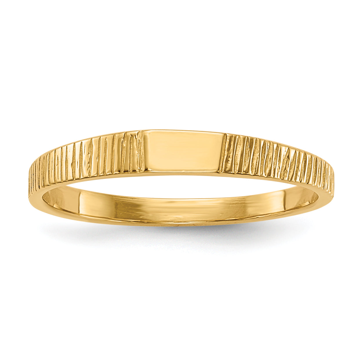 14k Polished & Ridged Baby Ring D122
