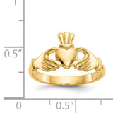 14k Polished Claddagh Ring R123