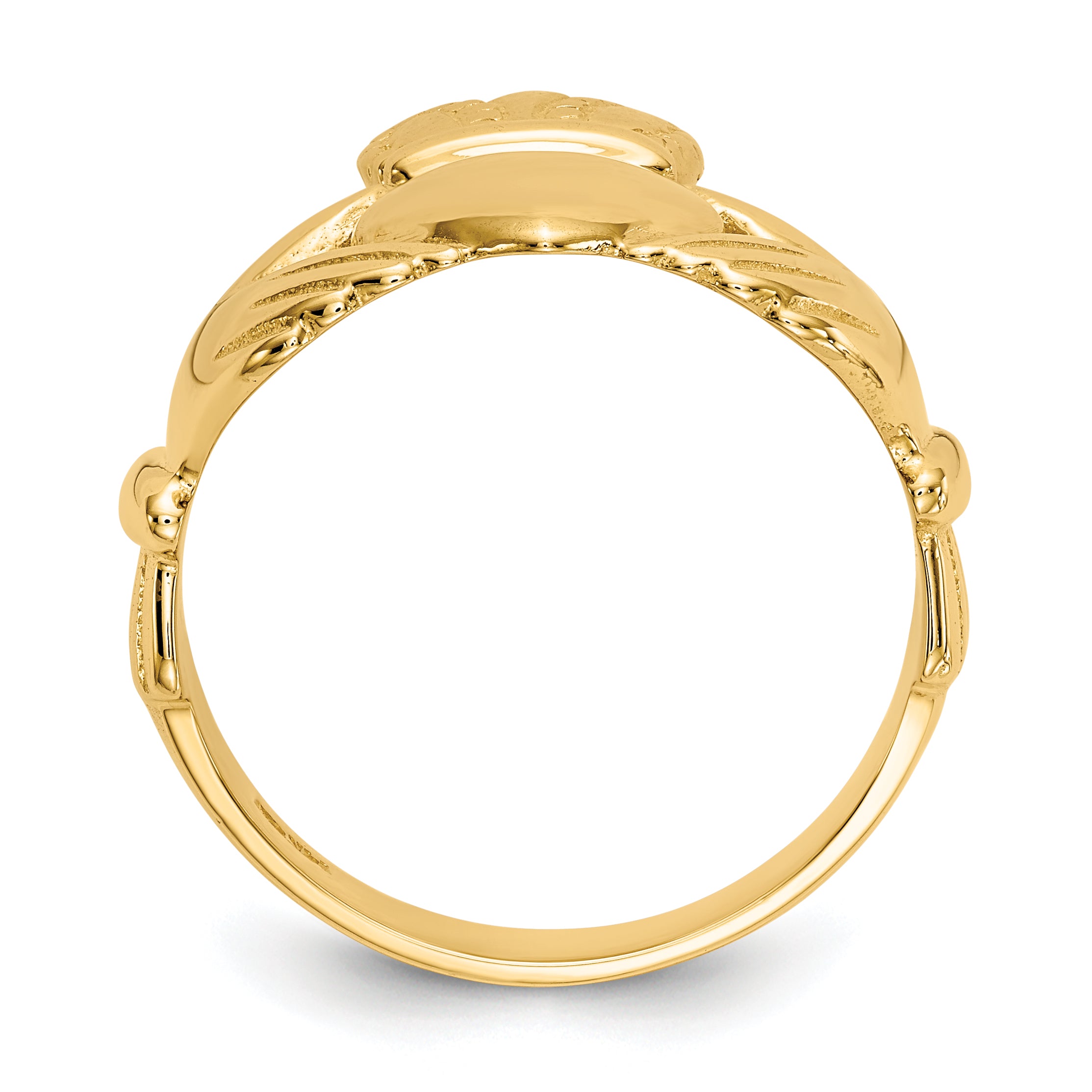 14k Mens Polished Claddagh Ring D3113