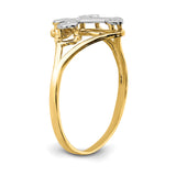 14k and White Rhodium Cross Ring K2054