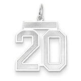 14kw Medium Satin Number 20 Charm WSM20
