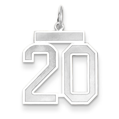 14kw Medium Satin Number 20 Charm WSM20