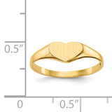 14k 7.5x5.5mm Closed Back Heart Signet Ring CH196