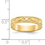 14K Polished X and Hearts Ring K4578