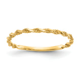 14K Diamond-cut Textured Rope Band Ring R543