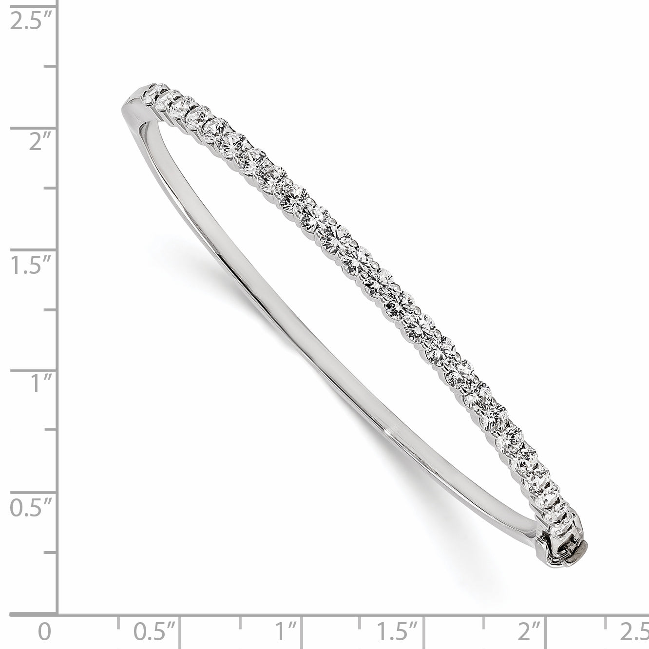 14k White Gold AA Diamond Hinged Bangle XB322VS