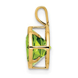 14k 8mm Round Peridot Bezel Pendant XP303PE