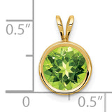14k 8mm Round Peridot Bezel Pendant XP303PE