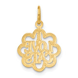 14k I LOVE CATS Charm C1887