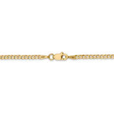 14K 10 inch 2.2mm Flat Beveled Curb with Lobster Clasp Anket FBU060