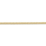 14K 10 inch 2.2mm Flat Beveled Curb with Lobster Clasp Anket FBU060