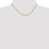 14K 10 inch 2.2mm Flat Beveled Curb with Lobster Clasp Anket FBU060