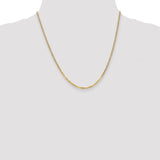 14K 10 inch 2.2mm Flat Beveled Curb with Lobster Clasp Anket FBU060