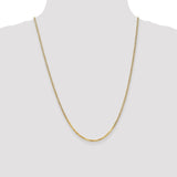 14K 10 inch 2.2mm Flat Beveled Curb with Lobster Clasp Anket FBU060