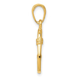 14K 3-D Fish Hook Pendant K3043