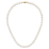 14k 7-8mm White Near-Round Freshwater Cultured Pearl 16 inch Necklace WPN070