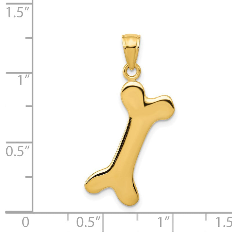 14k Solid Polished Dog Bone Charm C2361