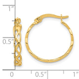 14k Gold Polished Intertwined Filigree Hoop Earrings TF1282