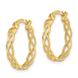 14k Gold Polished Intertwined Filigree Hoop Earrings TF1282