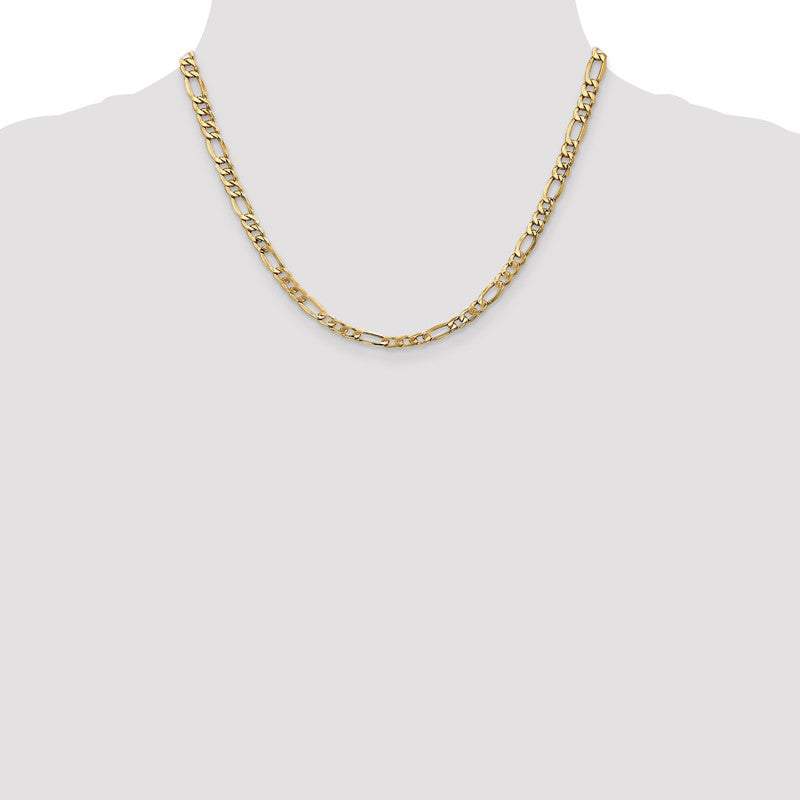 14K 26 inch 5.75mm Semi-Solid Figaro with Lobster Clasp Chain BC95