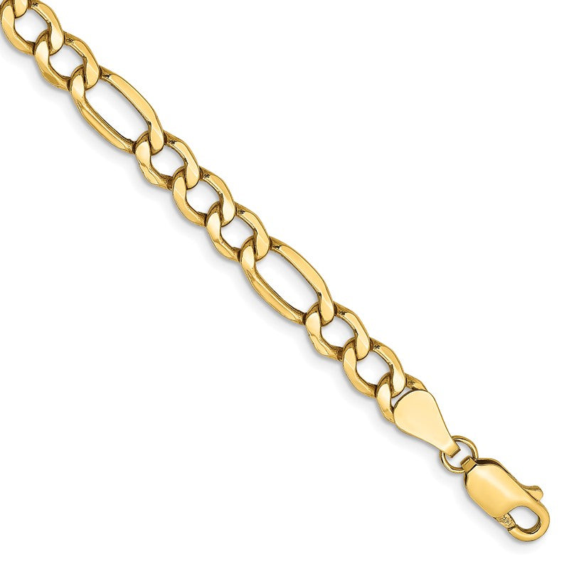 14K 26 inch 5.75mm Semi-Solid Figaro with Lobster Clasp Chain BC95