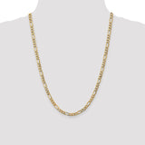 14K 26 inch 5.75mm Semi-Solid Figaro with Lobster Clasp Chain BC95