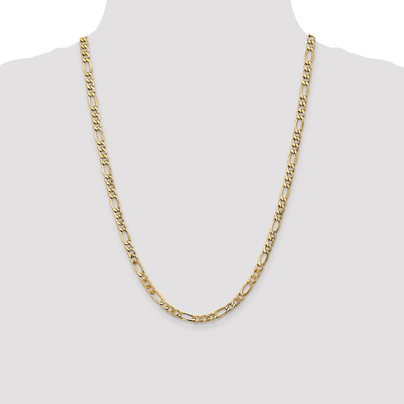 14K 26 inch 5.75mm Semi-Solid Figaro with Lobster Clasp Chain BC95