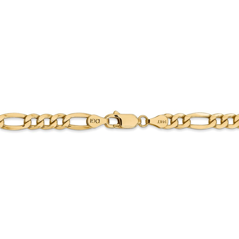 14K 26 inch 5.75mm Semi-Solid Figaro with Lobster Clasp Chain BC95