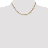 14K 26 inch 5.75mm Semi-Solid Figaro with Lobster Clasp Chain BC95