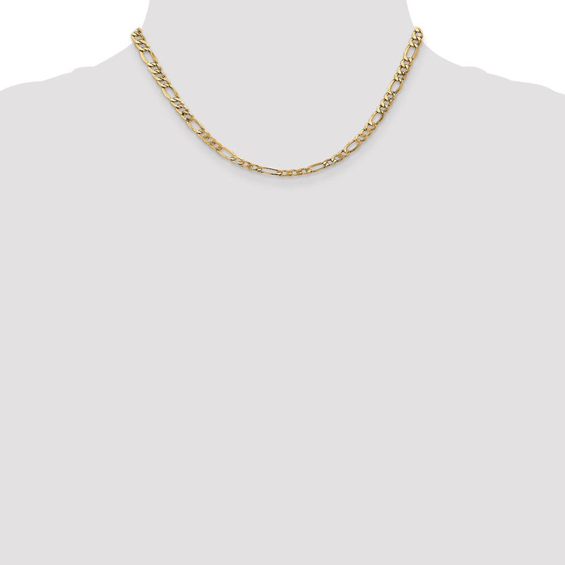 14K 26 inch 5.75mm Semi-Solid Figaro with Lobster Clasp Chain BC95