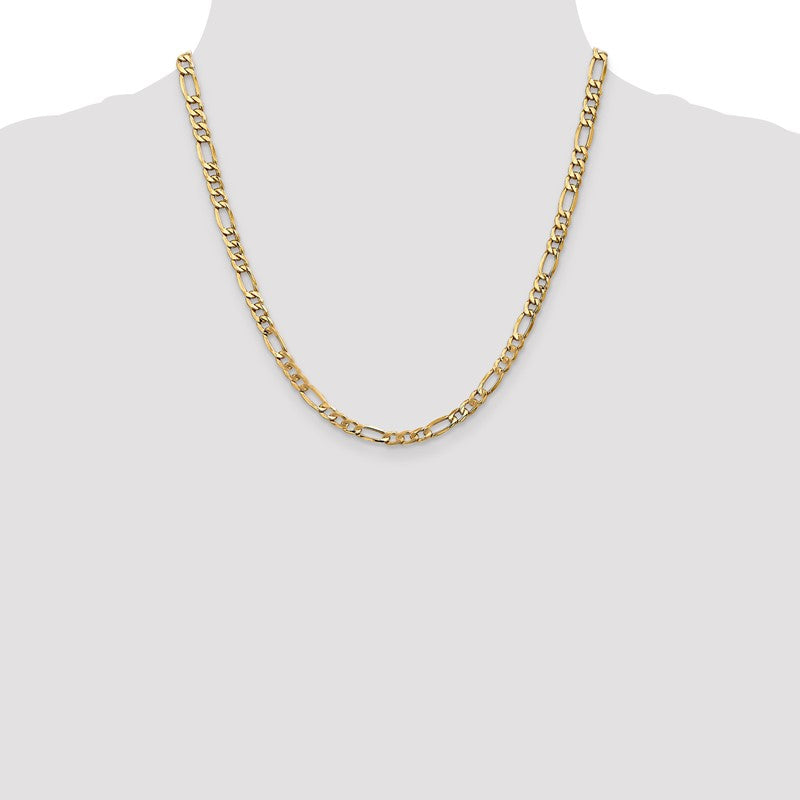 14K 26 inch 5.75mm Semi-Solid Figaro with Lobster Clasp Chain BC95