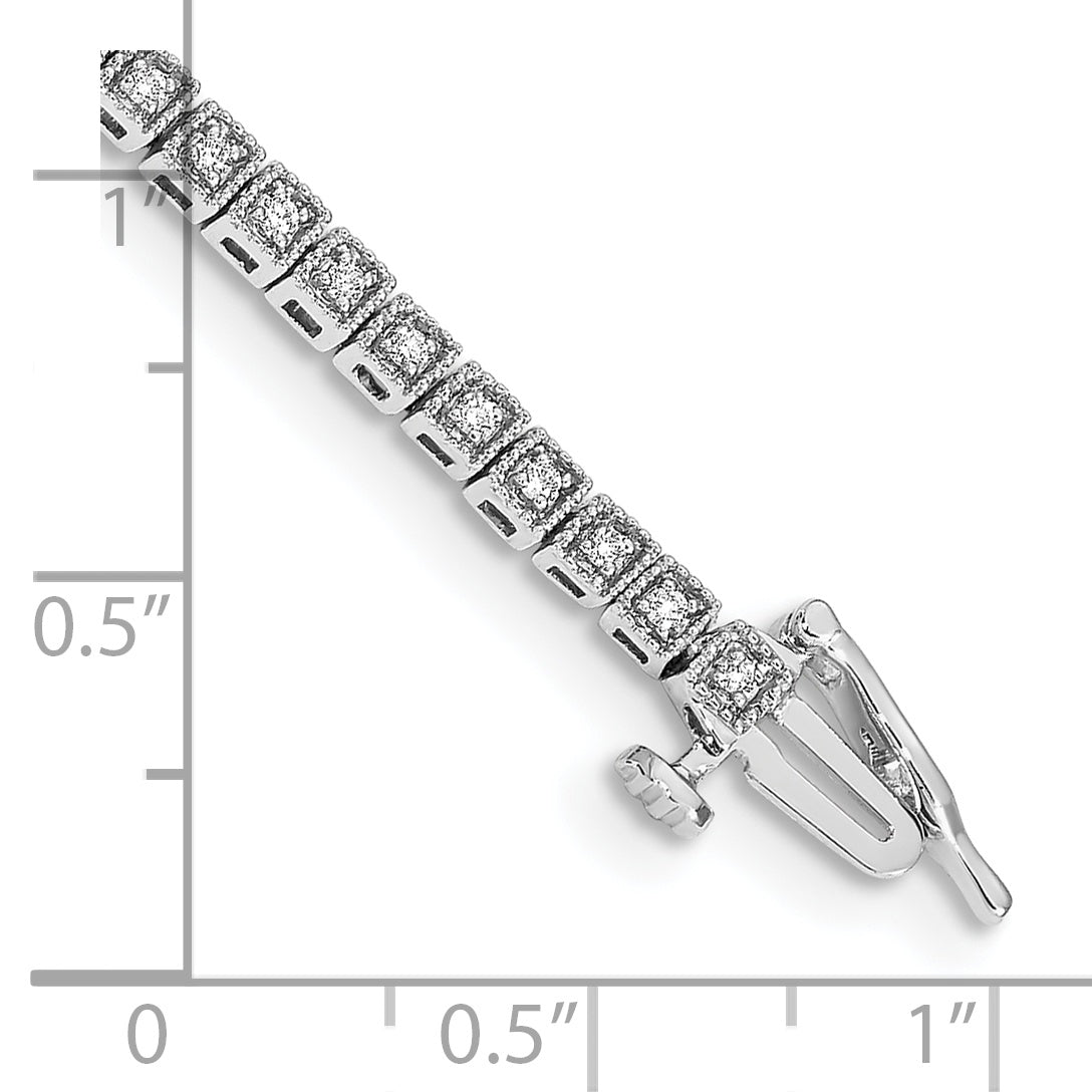 14k White Gold Complete 1/2 carat Diamond 7 inch Tennis Bracelet BM4664