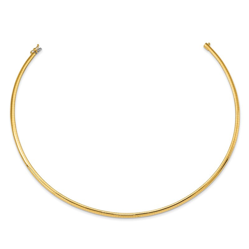 14k Polished 4mm Lightweight 16 inch Domed Omega Necklace ODL4
