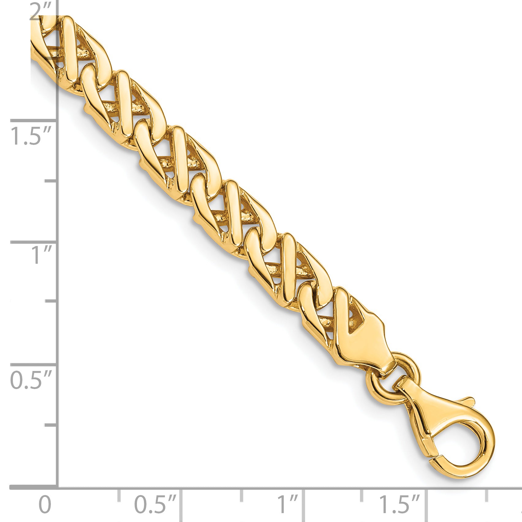 14K 18 inch 6.1mm Hand Polished Fancy Link with Fancy Lobster Clasp Chain LK416