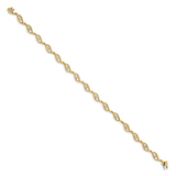 14k Complete 0.03 carat Diamond Link 7.5 inch Bracelet BM4611