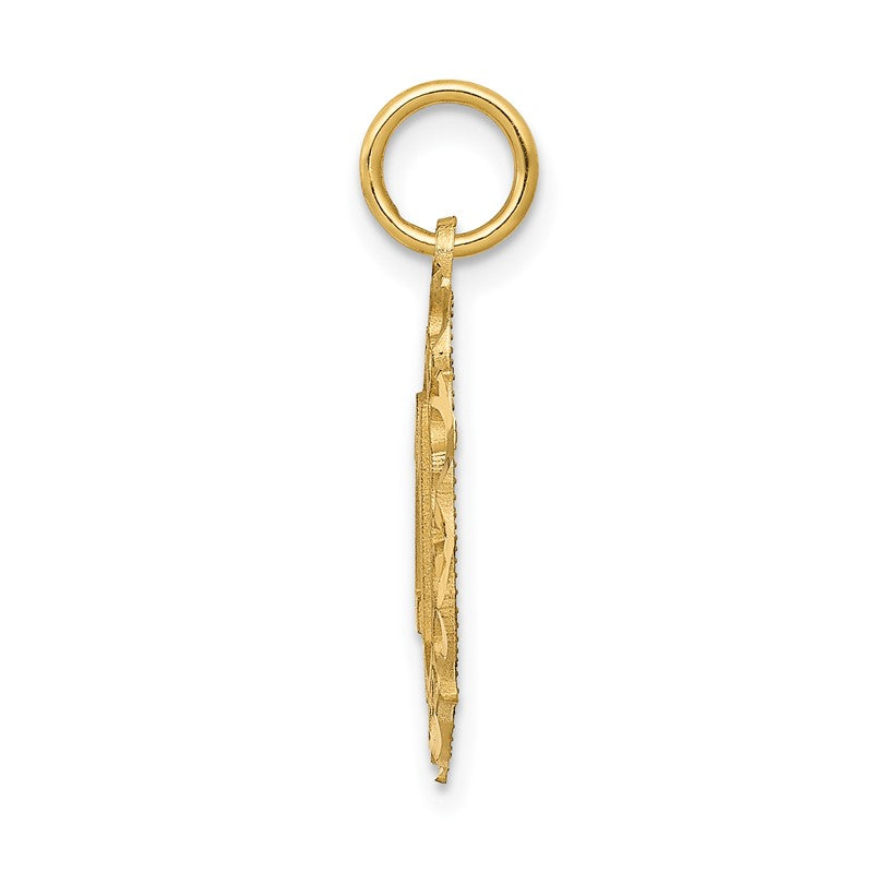 14k Diamond-cut 21 in Oval Pendant C996