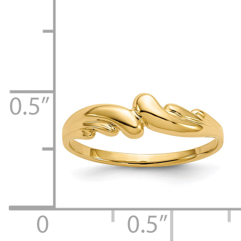 14k Polished Wave Ring D111