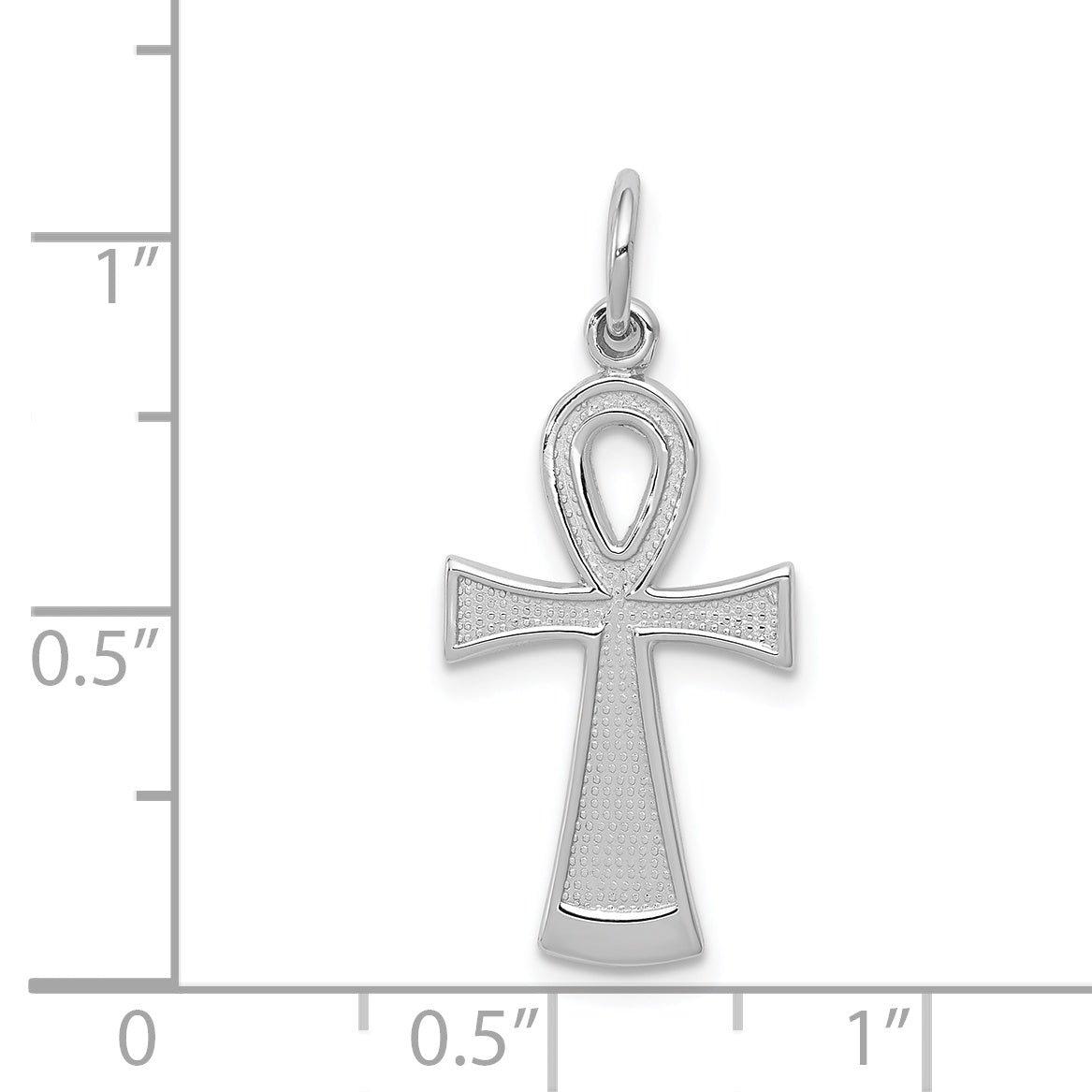 14k White Gold Ankh Cross Pendant C780