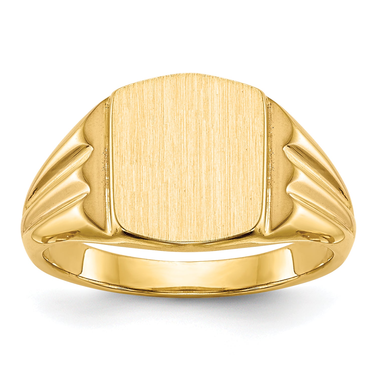14k 8.5x10.5mm Cushion Closed Back Signet Ring RS390