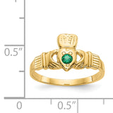 14k Green CZ Claddagh Ring XCH329