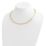 14k Polished 3mm Standard Weight 16 inch Domed Omega Necklace OD3