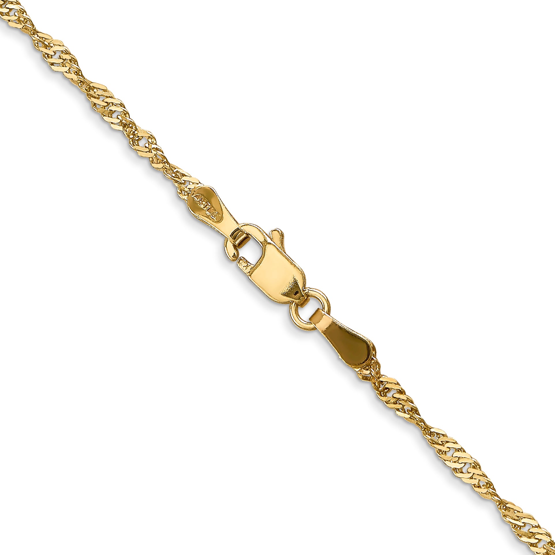14K 10 inch 1.70mm Singapore with Lobster Clasp Anklet PEN10